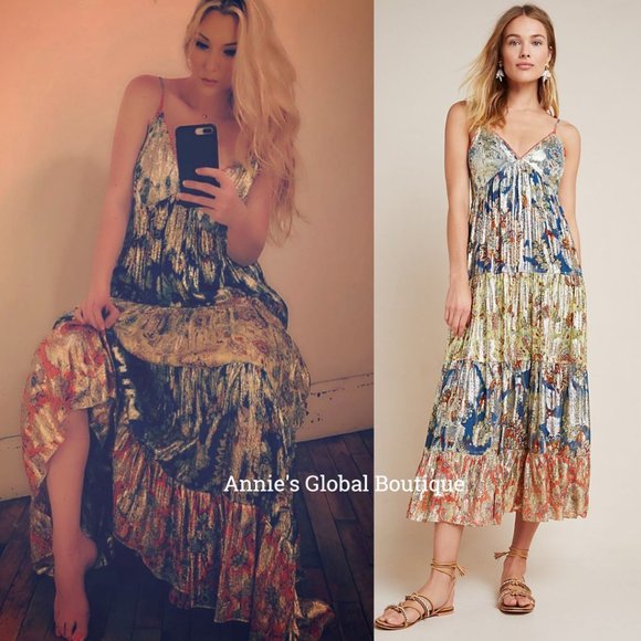 RARE NWT ANTHROPOLOGIE Verb Echo Tiered Maxi Dress - Picture 13 of 16